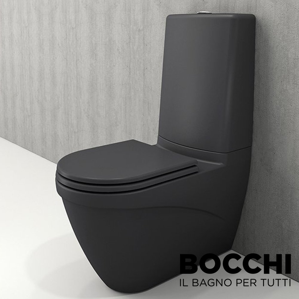 BOCCHI Taormina Pro Klozet Rezervuar Takımı, Mat Antrasit Kapak Dahil