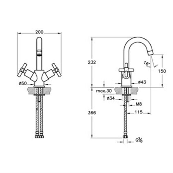 Artema Juno Lavabo Bataryası Altın