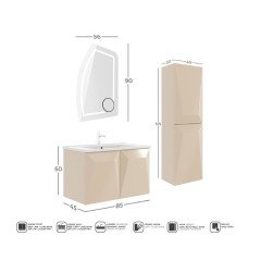 Belinza Diamond 85 cm Banyo Dolabı Antrasit