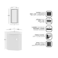 Belinza Corner 46 cm Banyo Dolabı Antrasit