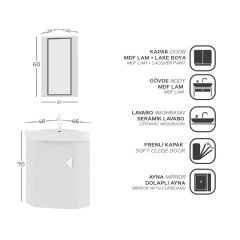 Belinza Corner 46 cm Banyo Dolabı Antrasit