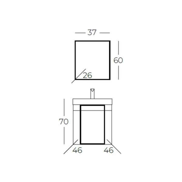 Belinza Corner 46 cm Banyo Dolabı Antrasit