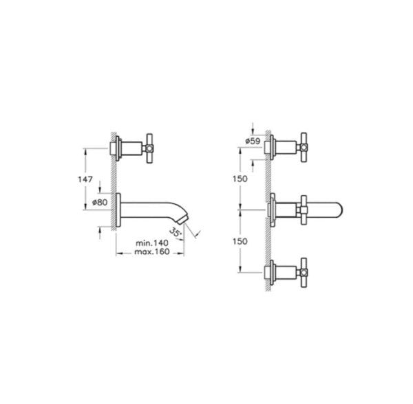 Artema Juno  Ankastre Banyo Bataryası Altın