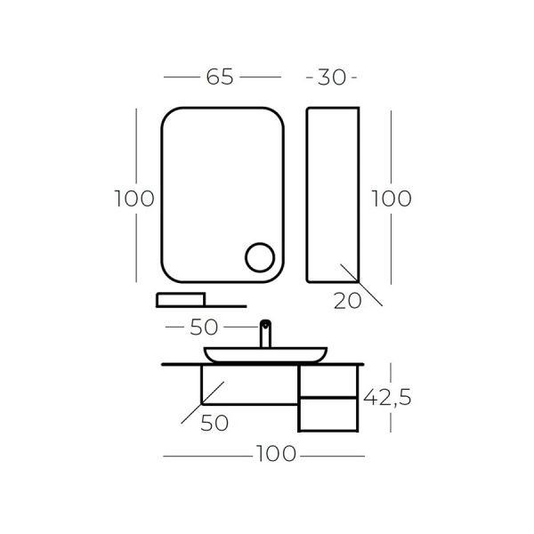 Belinza Cassa 100 cm Banyo Dolabı