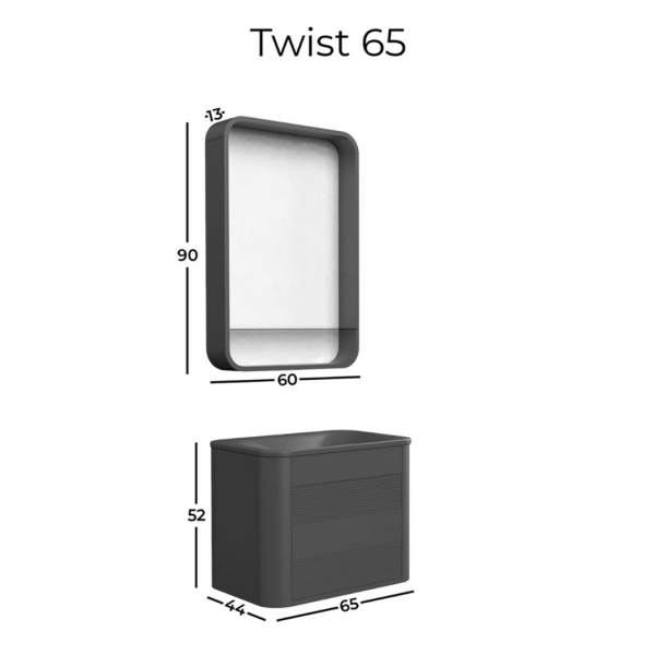 Belinza Twist 65 cm Banyo Dolabı Turuncu