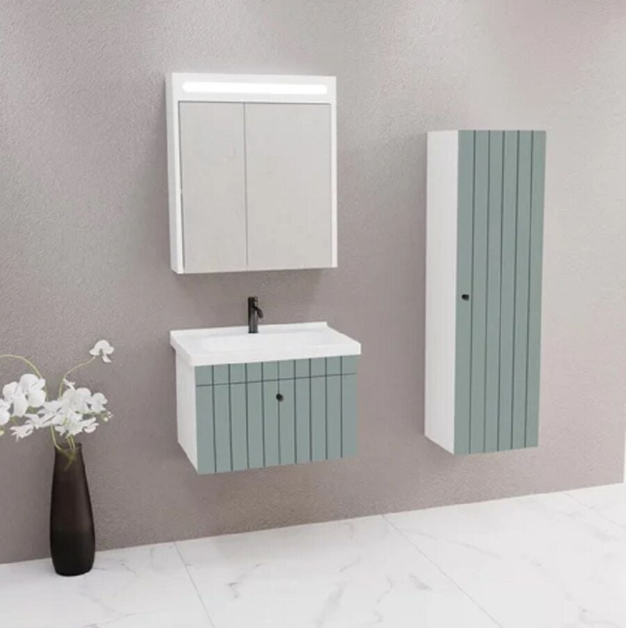 Aquanil Alice 80 cm Yeşil Banyo Dolabı