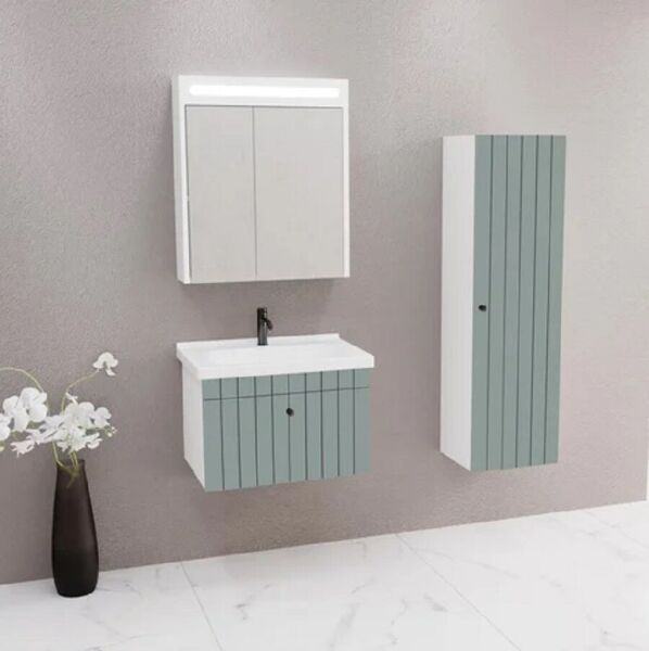 Aquanil Alice 80 cm Yeşil Banyo Dolabı