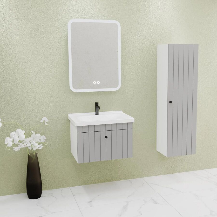 Aquanil Alice 80 cm Gri Banyo Dolabı