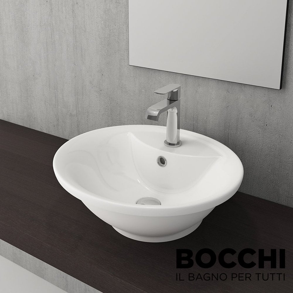 BOCCHİ Verona Batarya Banklı Çanak Lavabo Parlak Beyaz