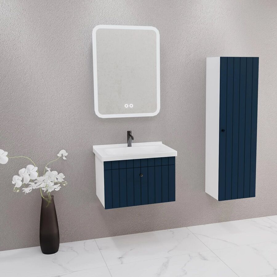 Aquanil Alice 80 cm Lacivert Banyo Dolabı
