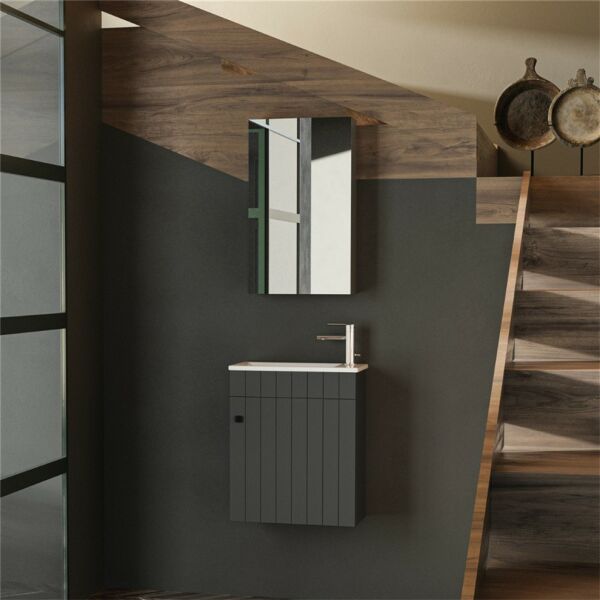 Belinza Line 50 cm Banyo Dolabı Taş Gri