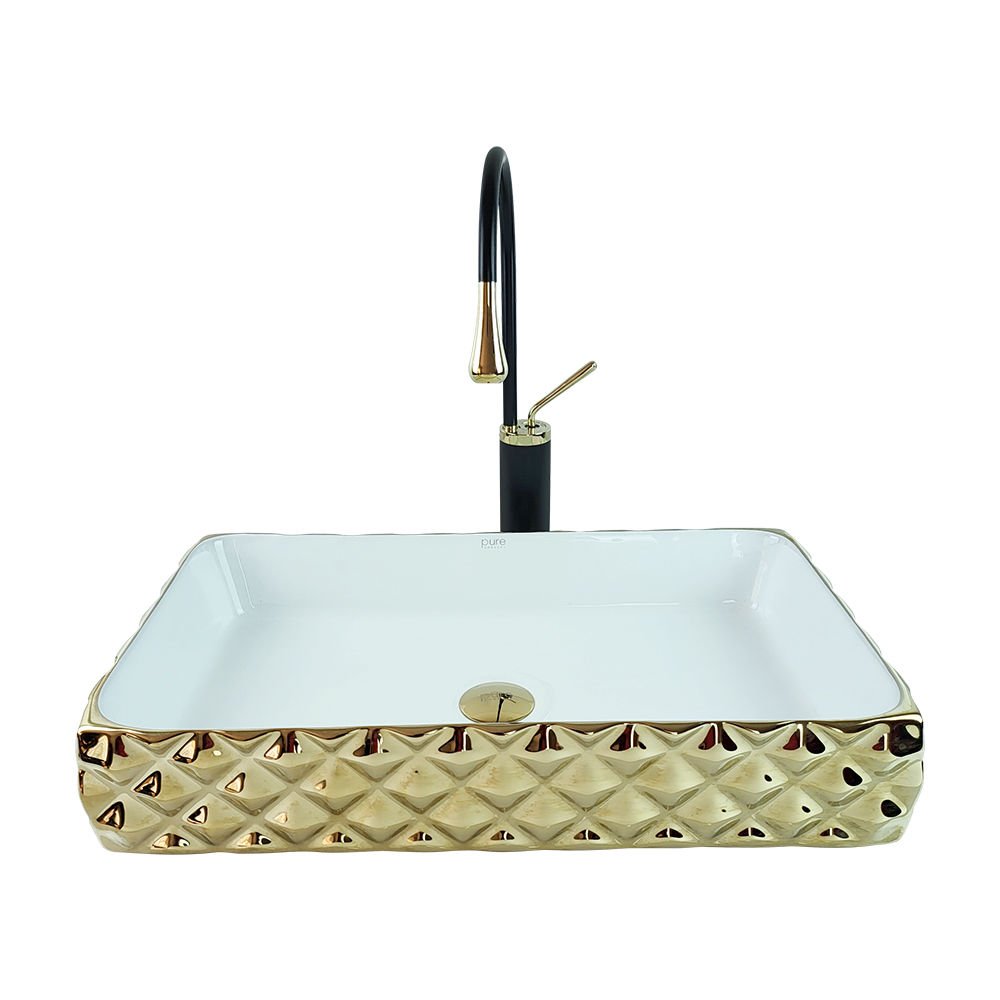 Pure Concept Crystal Gold Tezgahüstü Lavabo