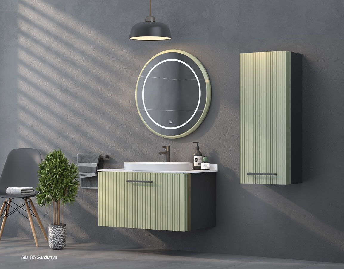 Shower Sıla 85 cm Sardunya Banyo Dolabı