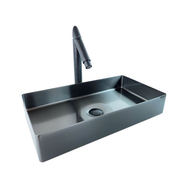Pure Concept Paslanmaz Çelik Siyah Tezgahüstü Lavabo