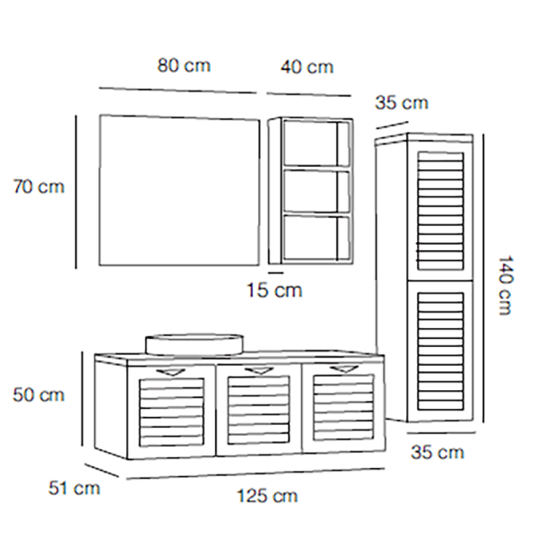FYM Lexus 120 cm Orman Yeşili Banyo Dolabı