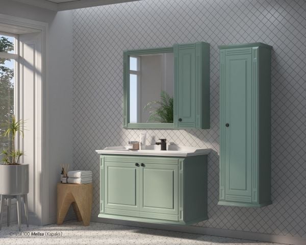 Shower Cristal Kapaklı 100 cm Melisa Banyo Dolabı