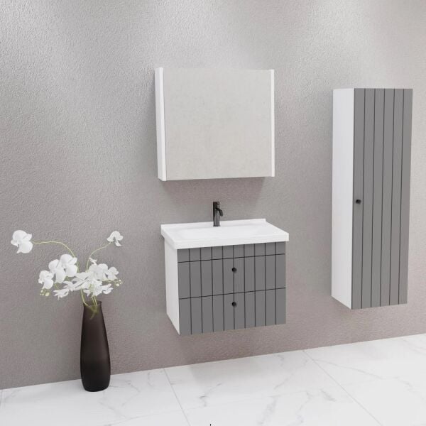 Aquanil Petit 65 cm Antrasit Banyo Dolabı