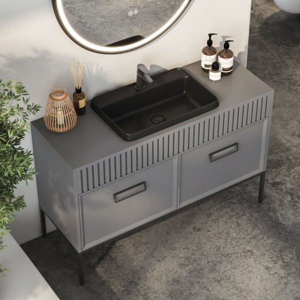 FYM Porto 125 cm Banyo Dolabı Yeni Gri