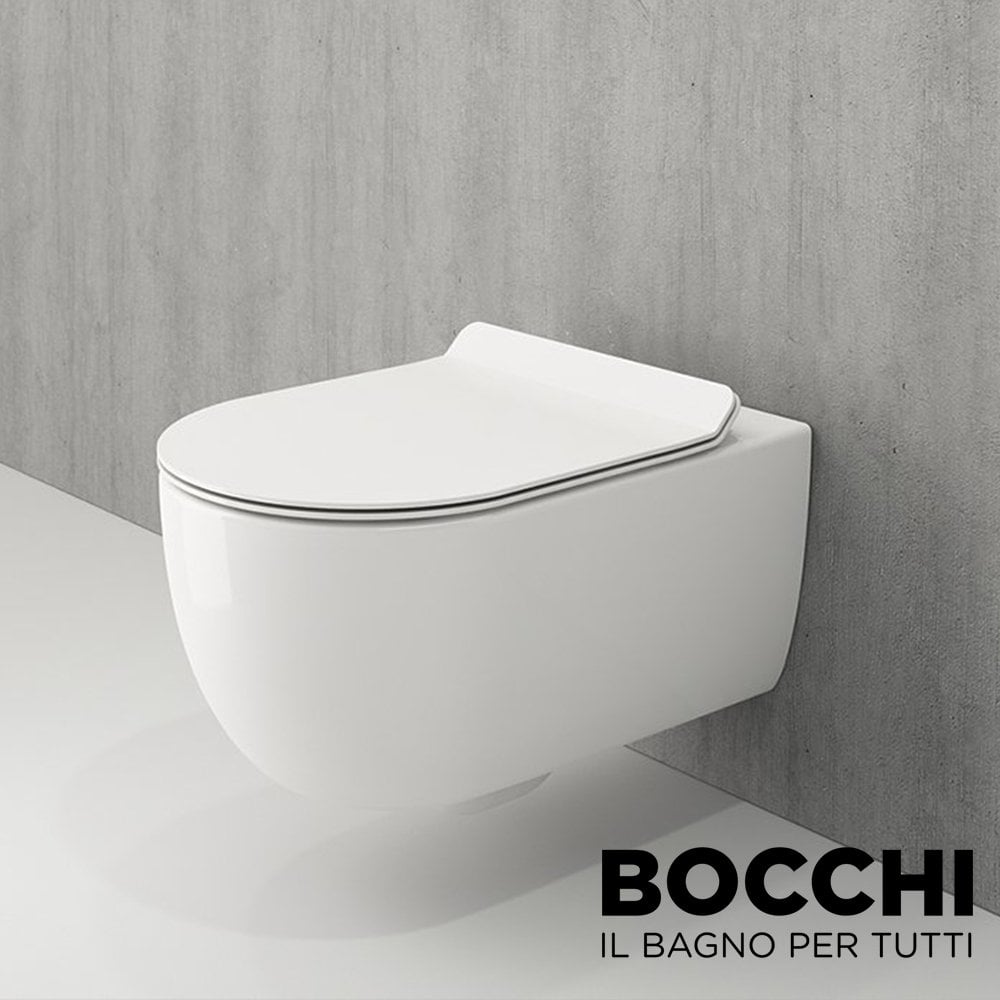 BOCCHI  V-Tondo Rimless Asma Klozet Beyaz Klozet Kapağı Dahil