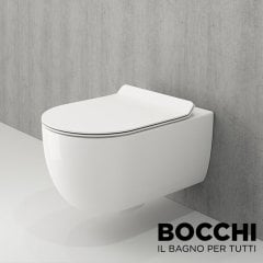 BOCCHI  V-Tondo Rimless Asma Klozet Beyaz Klozet Kapağı Dahil