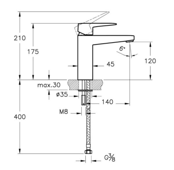 Artema Root Square Blueco Yüksek Lavabo Bataryası Fırçalı Nikel