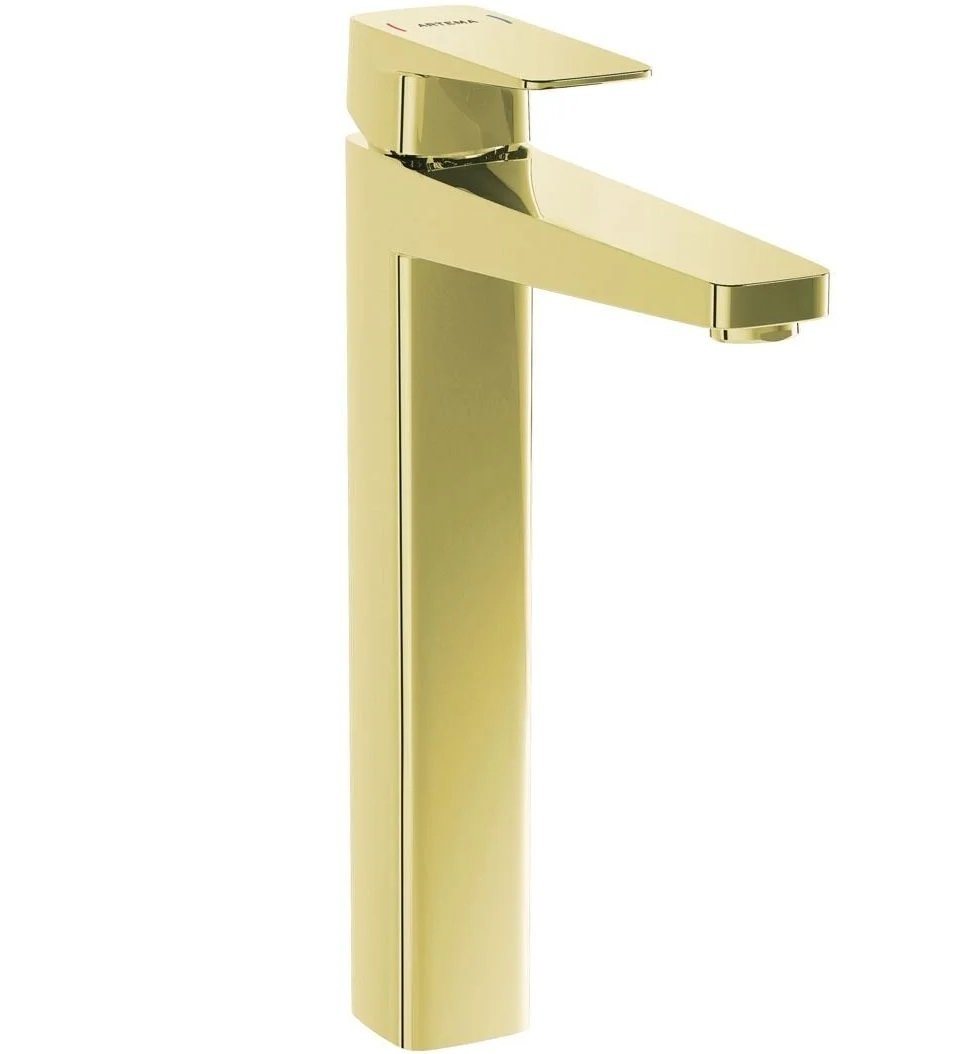 Artema Root Square Çanak Lavabo Bataryası Altın