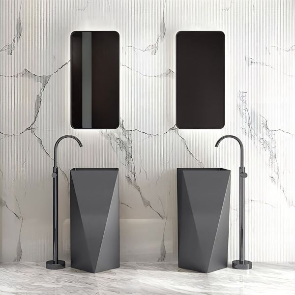 Graffe Prisma Mat Siyah Paslanmaz Çelik Monoblok Lavabo