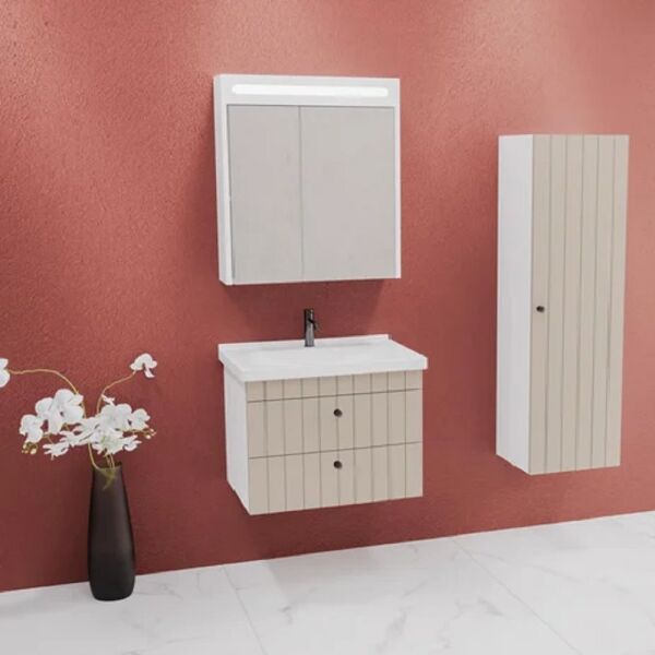 Aquanil Petit 65 cm Krem Banyo Dolabı