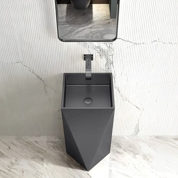 Graffe Prisma Mat Siyah Paslanmaz Çelik Monoblok Lavabo