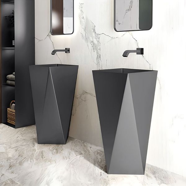 Graffe Prisma Mat Siyah Paslanmaz Çelik Monoblok Lavabo