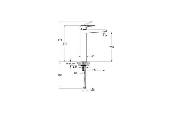 Artema Root Square Blueco Çanak Lavabo Bataryası Krom