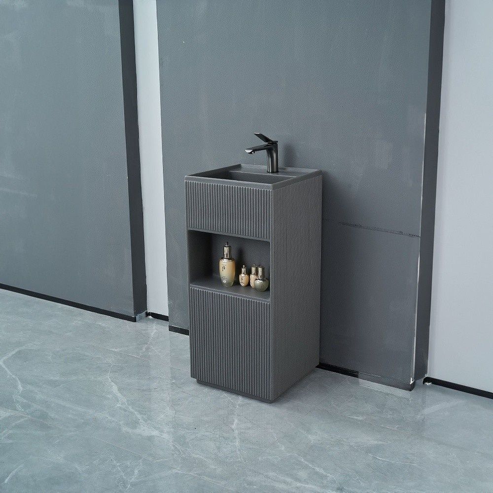 Graffe Stria Mat Gri Monoblok Lavabo