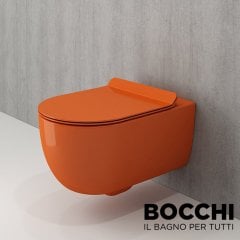 BOCCHI  V-Tondo Rimless Asma Klozet Turuncu Klozet Kapağı Dahil