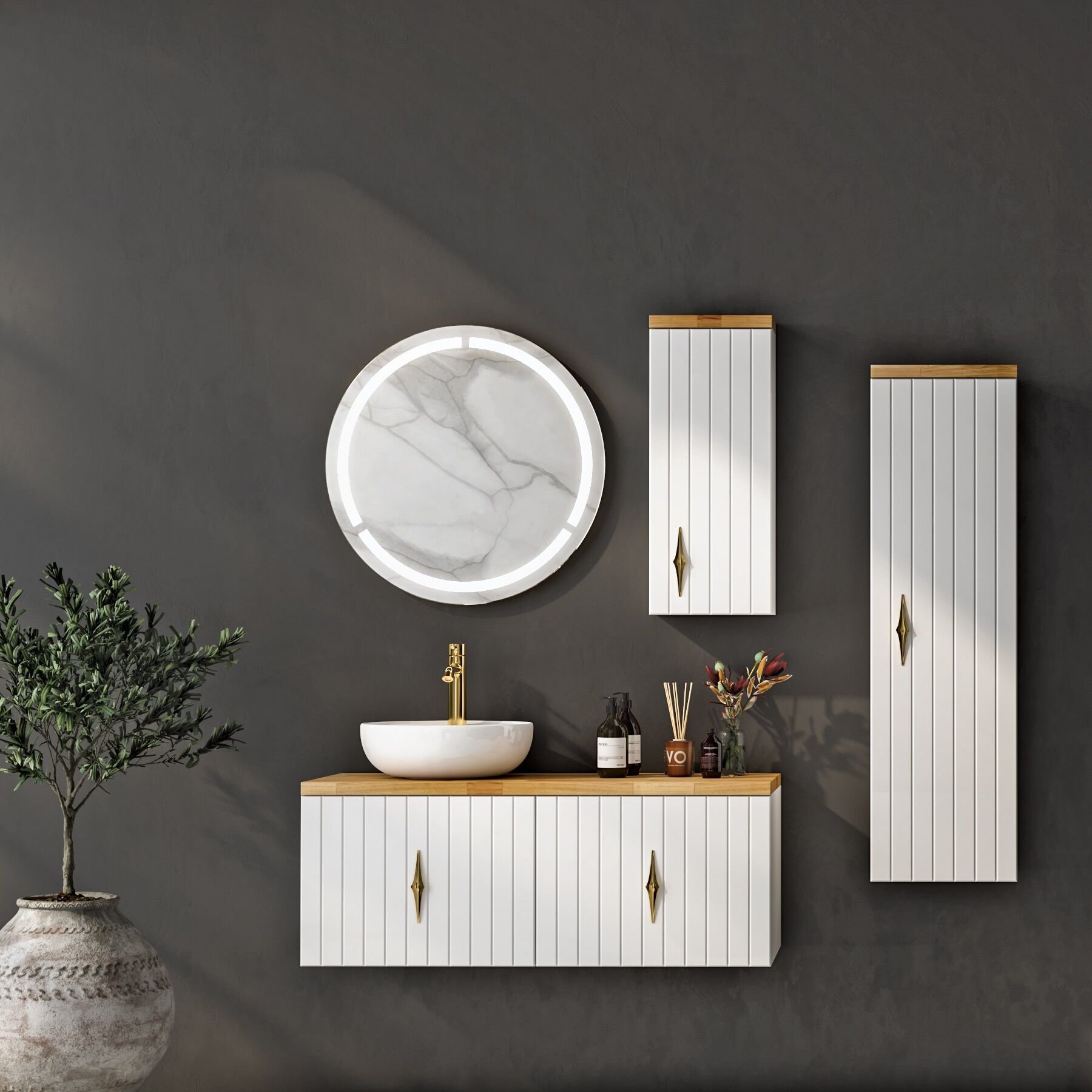 FYM Infınıtıy 110 cm Banyo Dolabı Beyaz