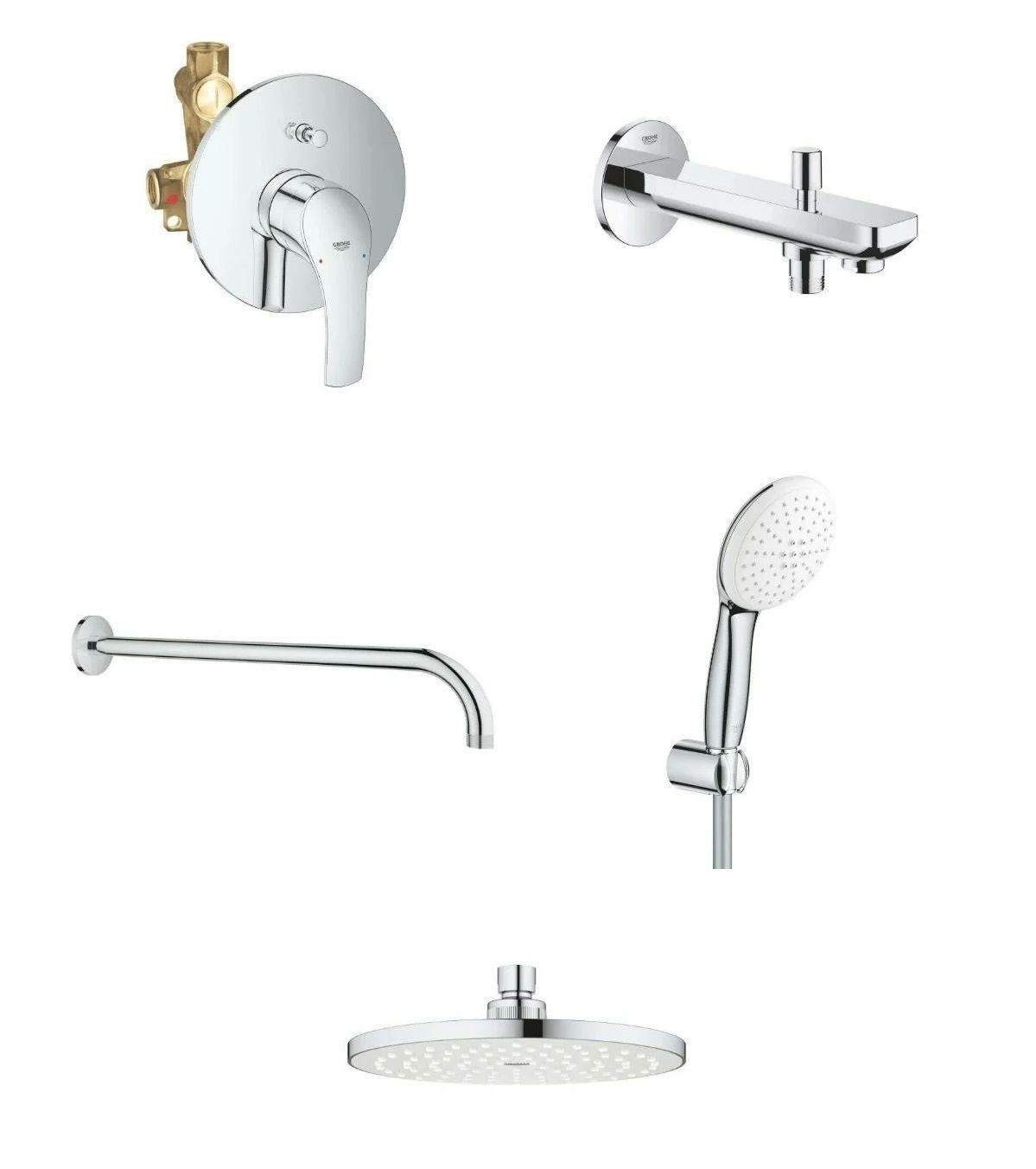 Grohe Eurosmart Gagalı Ankastre Banyo Seti