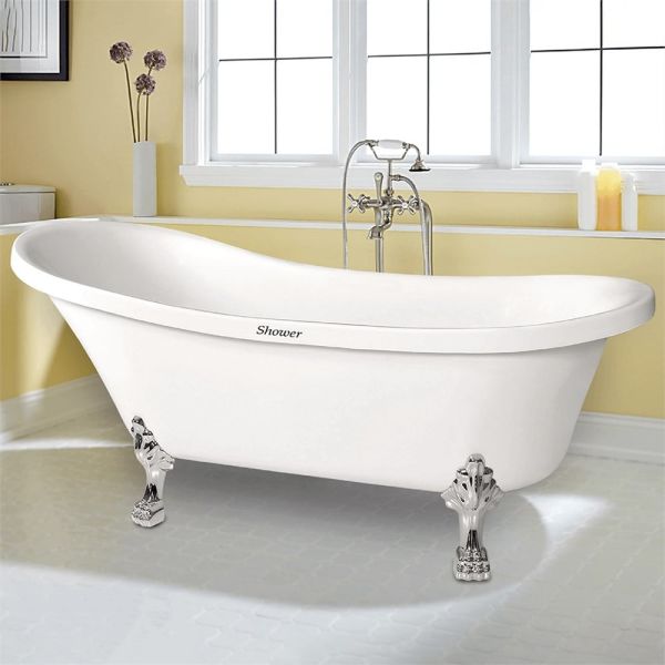 Shower Lioness 175x72 Krom Aslan Ayaklı Beyaz Özel Küvet