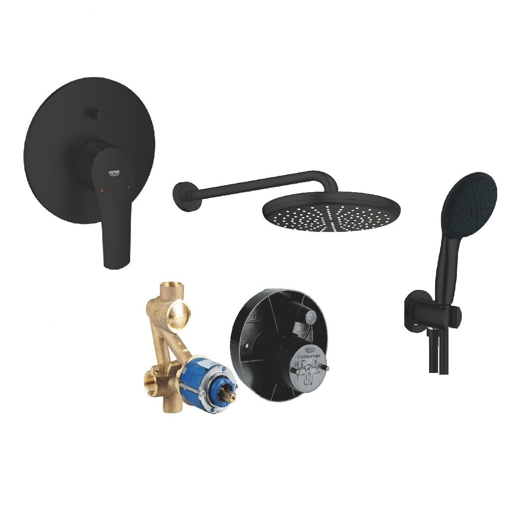 Grohe Eurosmart Ankastre Banyo Seti Siyah