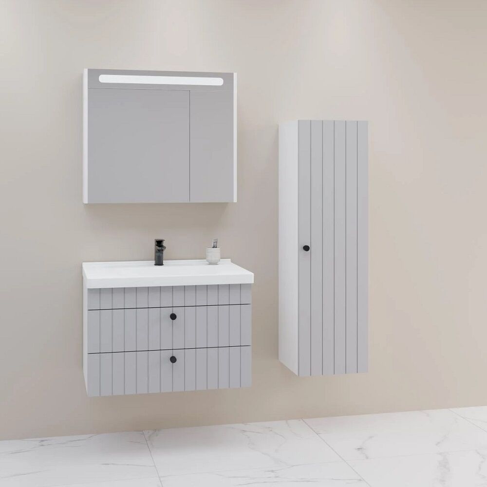 Aquanil Petit 80 cm Gri Banyo Dolabı