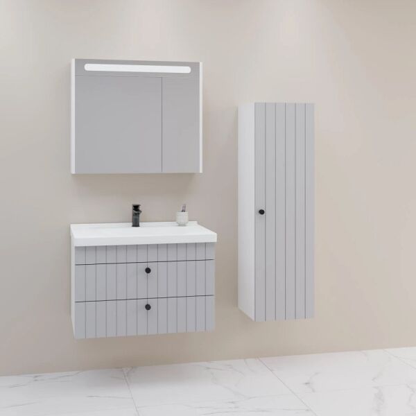 Aquanil Petit 80 cm Gri Banyo Dolabı
