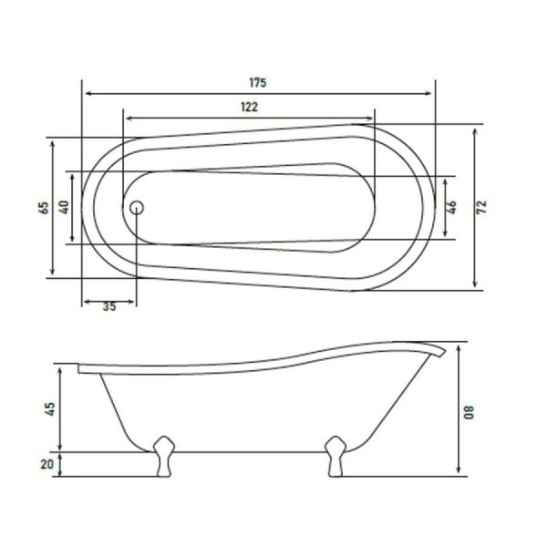 Shower Lioness 175x72 Krom Aslan Ayaklı Kırmızı Özel Küvet