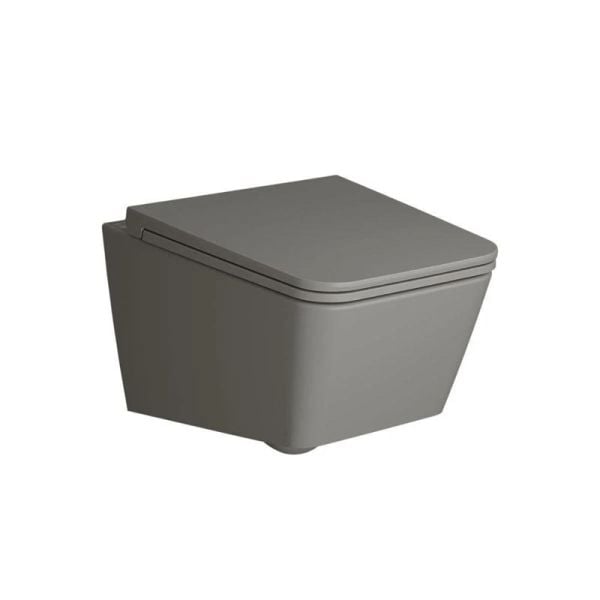 Vitra Equal Rim-Ex Kanalsız Asma Klozet, 54 cm, Mat Taş Gri