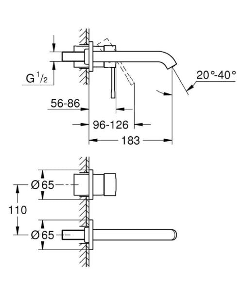 Grohe Essence İki Delikli Lavabo Bataryası M-Boyut