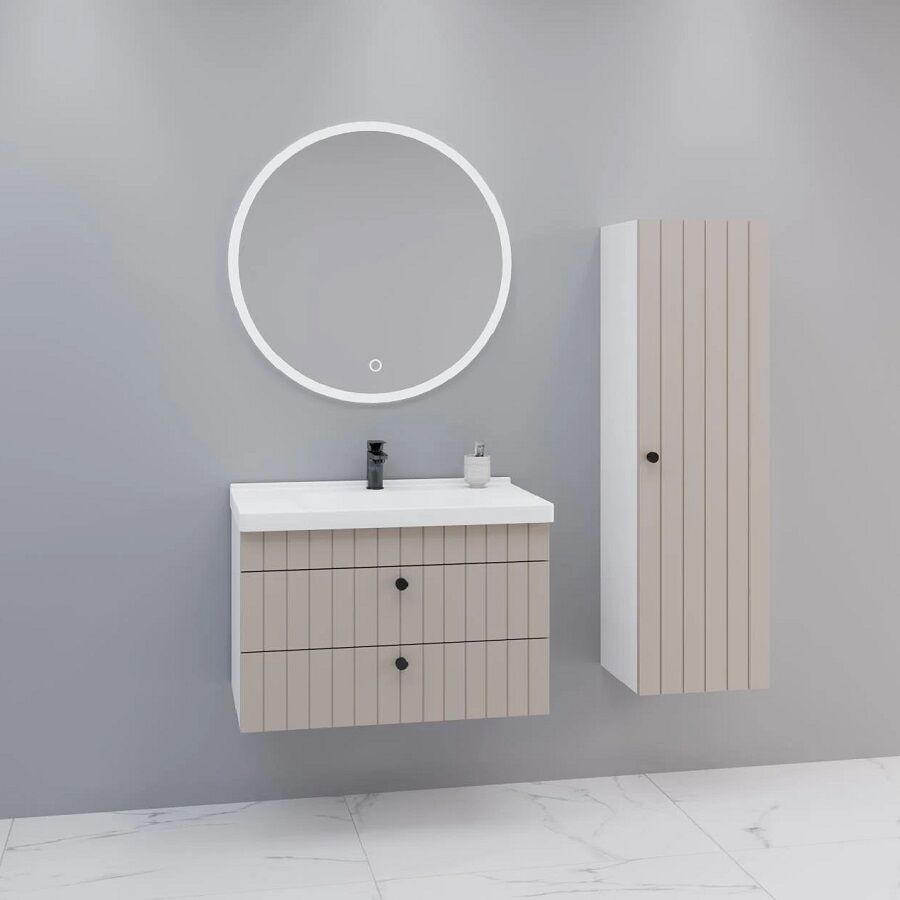 Aquanil Petit 80 cm Krem Banyo Dolabı
