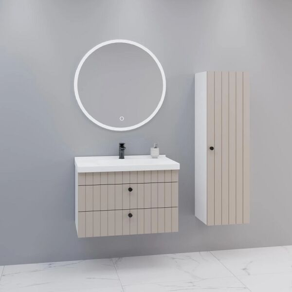 Aquanil Petit 80 cm Krem Banyo Dolabı