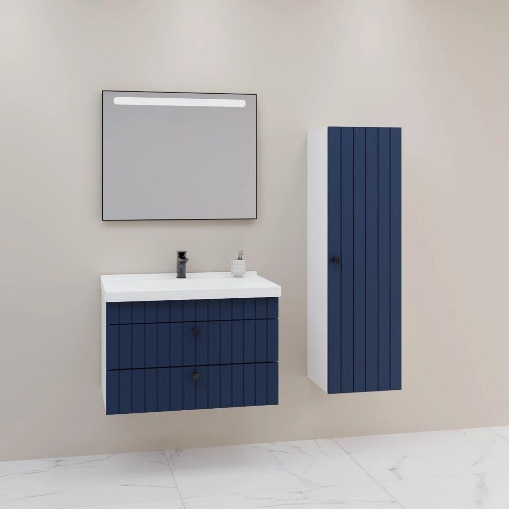 Aquanil Petit 80 cm Lacivert Banyo Dolabı