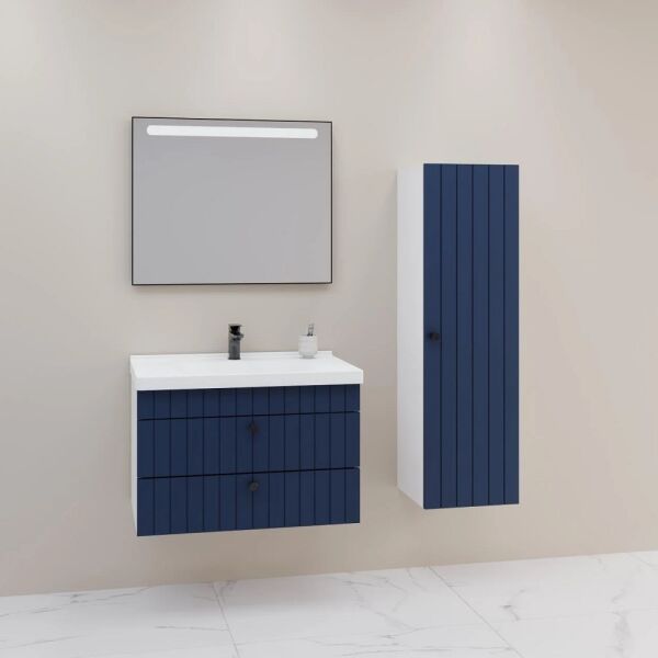 Aquanil Petit 80 cm Lacivert Banyo Dolabı