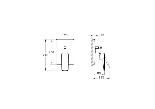 Artema Root Square  Ankastre Banyo Bataryası Krom