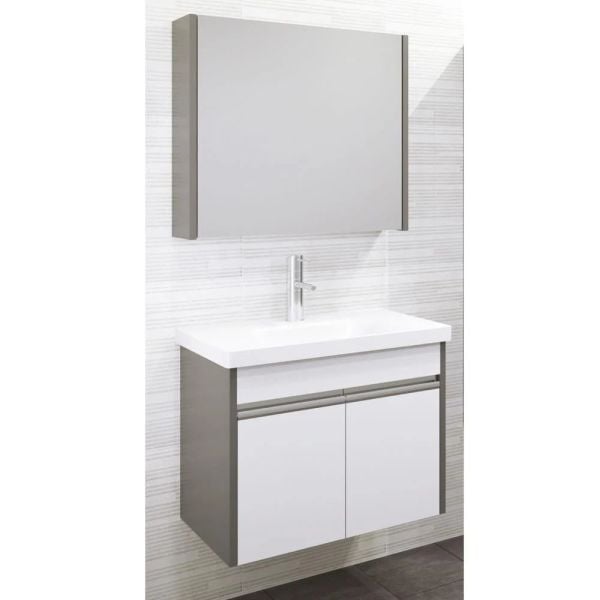 Aquanil  Aden 80 cm Antrasit Beyaz Banyo Dolabı