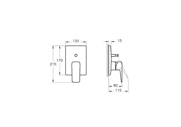 Artema Root Square  Ankastre Banyo Bataryası Fırçalı Nikel
