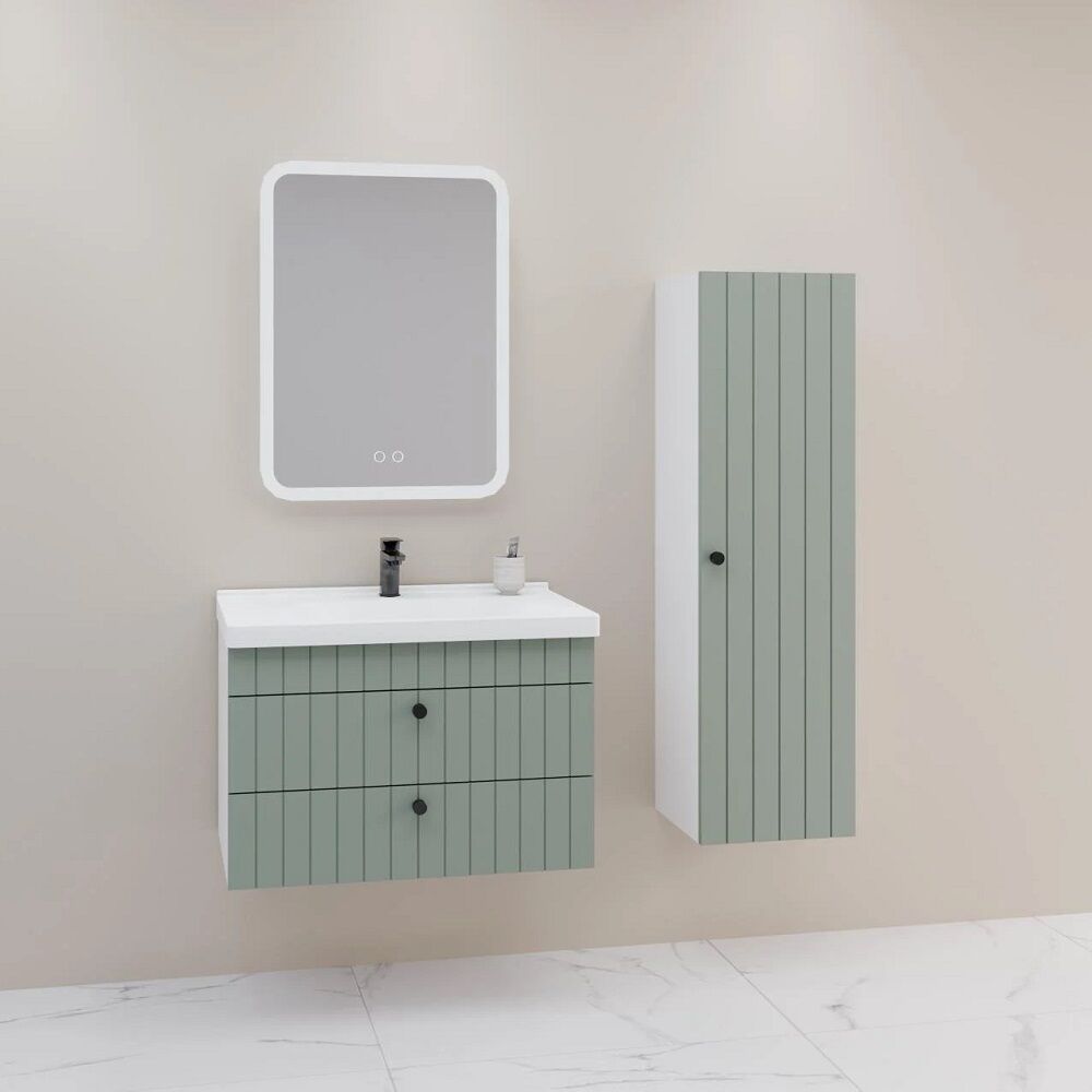 Aquanil Petit 80 cm Yeşil Banyo Dolabı